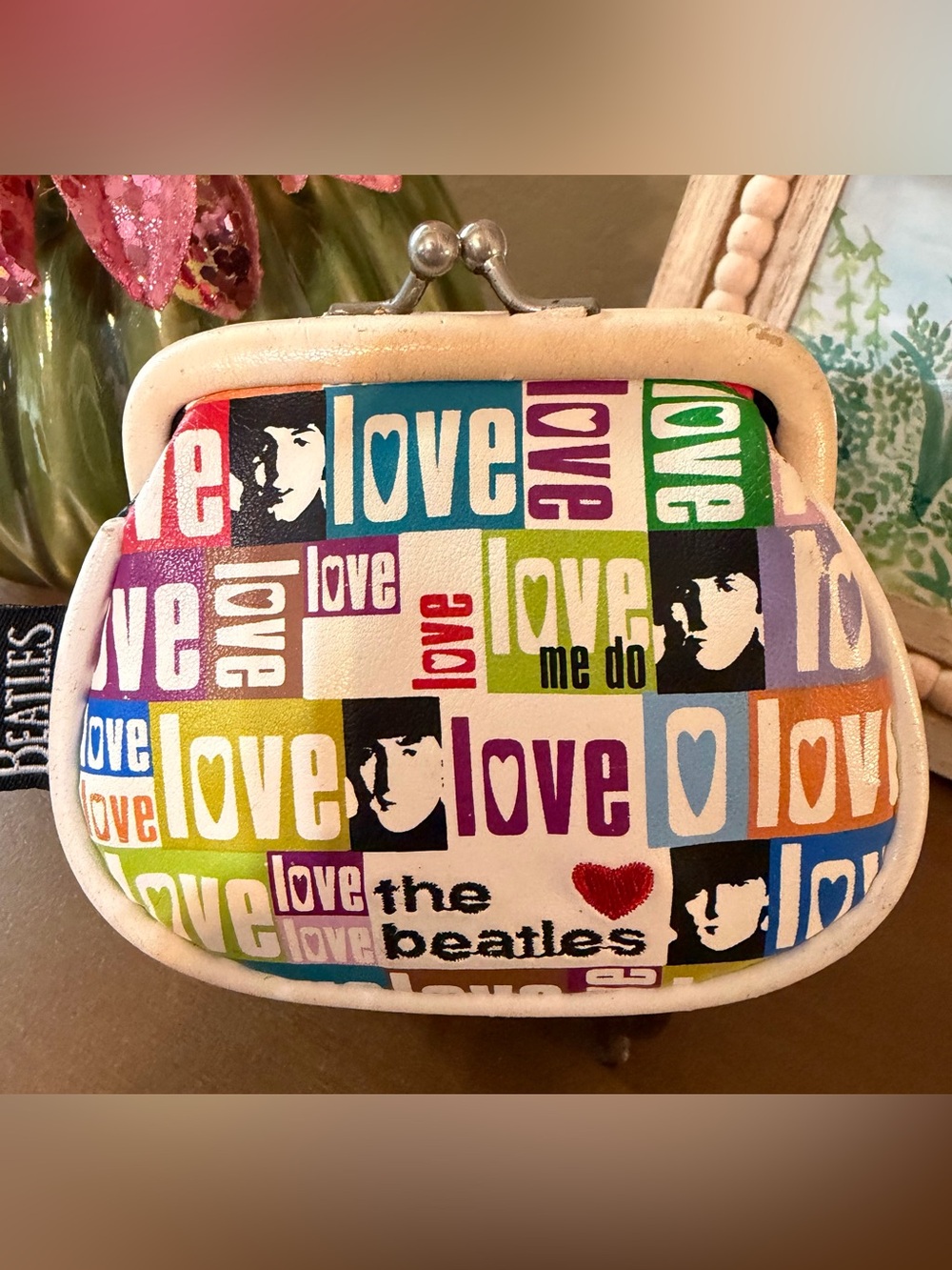 Vintage The Beatles Colorblock 'Love' Coin Purse Kisslock- 2006